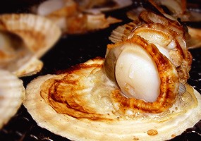 北海道産ホタテ片貝 網焼き バター焼き